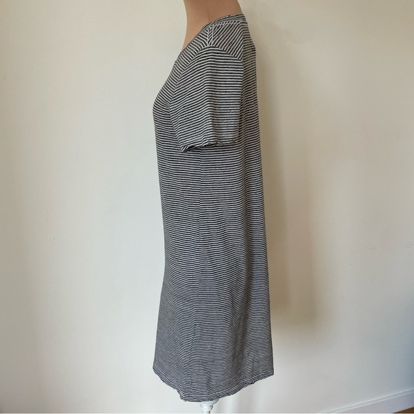 Current Elliott The Beatnik Racer Stripe Gray White Short Sleeve Dress Size 0/XS - Picture 5 of 10